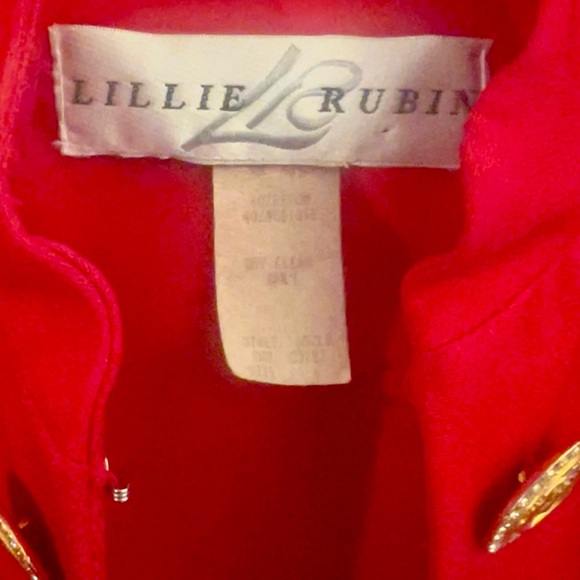 Red Jacket Gold Coin buttons • Lillie Rubin • short women’s jacket - Picture 3 of 5